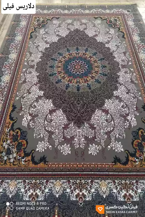 فرش دلاریس 440 شانه نگین کسری کاشان